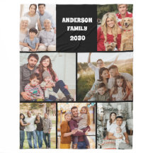 Anpassad familjefotocollage Elegant present Svart