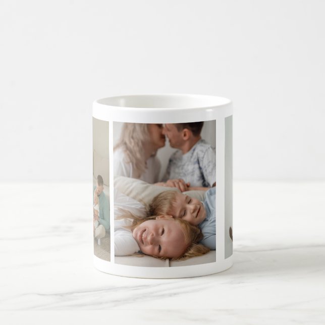 Anpassad familjefotocollage kaffemugg (Center)