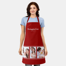 Anpassad familjefotocollage med 3 sektioner röd ra