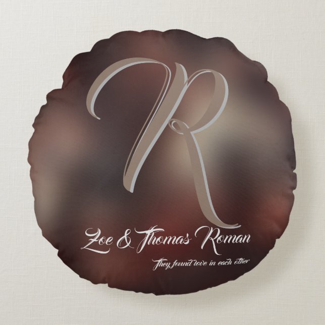 Anpassad familjehusvärmegåva rund kudde (Framsidan)