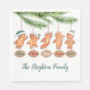 Anpassad familjejulskunstaft Gingerbread Pappersservett