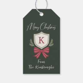 Anpassad familjemonogram randig julklappsslinga Go Presentetikett