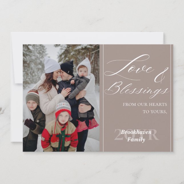 Anpassad familjenamn År ett Foto Elegant Skriftsti Kort (Framsida)