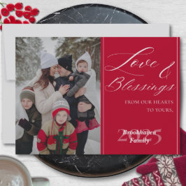 Anpassad familjenamn År ett Foto Elegant Skriftsti Kort