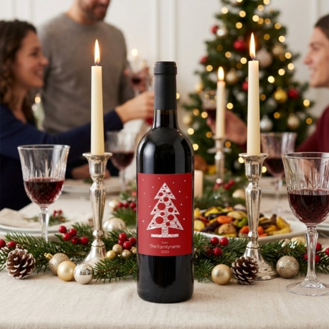 Anpassad familjenamn jul vins etikett  (Skapare uppladdad)
