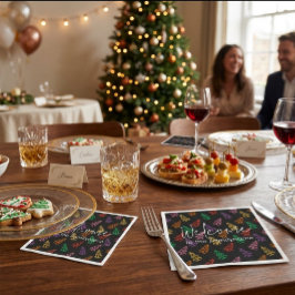 Anpassad Familjenamn Julgran Mönster Pappersservett