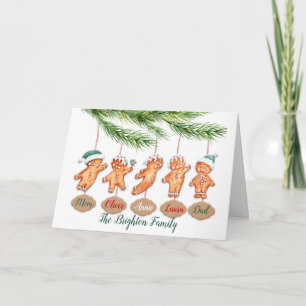 Anpassad familjenamn julkonst Pepparkakor Kort