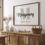 Anpassad familjenamn Väggkonst Invigningspresent I<br><div class="desc">Designad av Toni,  denna anpassade familjenamnskylt blandar tidlös elegans med personlig charm. Med en subtil initial av ditt efternamn fungerar skylten som en statementbit för alla hem. Oavsett om den visas i hallar,  vardagsrum eller kontor,  tillför den en sofistikerad och sentimental touch till ditt utrymme.</div>