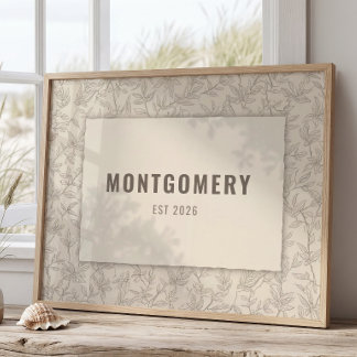 Anpassad familjenamn Väggkonst Vintage stil dekora