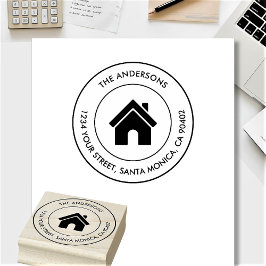 Anpassad familjenamnlogotyp Modern returadress Stämpel