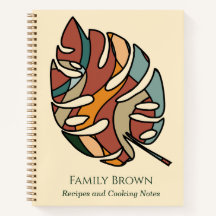 Anpassad familjenamnsreceptdagbok Savanna Leaf