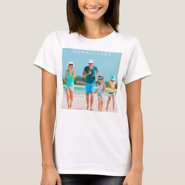 Anpassad familjesemesterfoto t shirt (Framsida)
