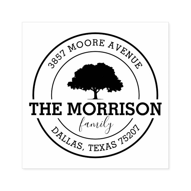 Anpassad familjestam | Namn, returadress Stämpel (Tryck)