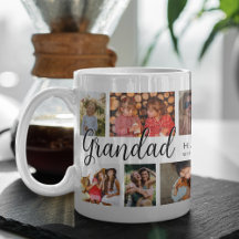 Anpassad farfar 12 fotocollage kaffe
