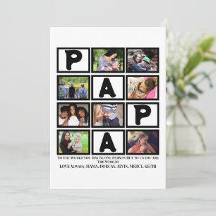 Anpassad farfar fars dag pappa 9 fotokollage julkort