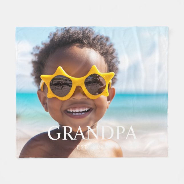 Anpassad Farfar Grundade Modern Foto Fleecefilt (Framsidan (Horisontell))