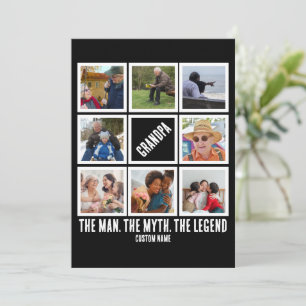 Anpassad Farfar mannen myt legend 8 Foto Collage Julkort
