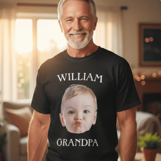 Anpassad Farfar T-Shirt med Foto Personlig William