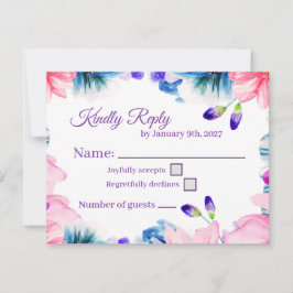 Anpassad färg Akvarell Blommig RSVP-kort OSA Kort