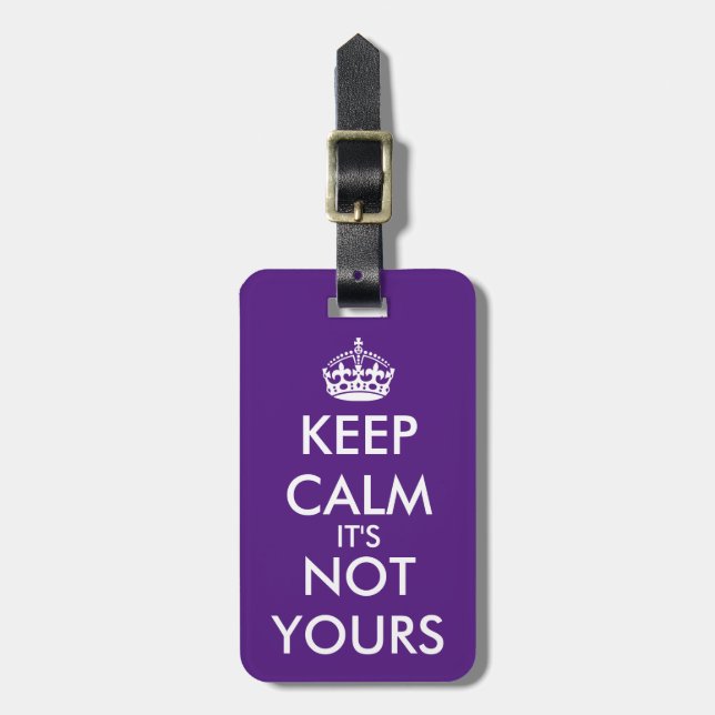Anpassad färg bakgrund Keep Calm bagagetaggar Bagagebricka (Vertikal Framsida)