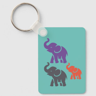 Anpassad FÄRG Elephant-nyckelkedja Wildlife Nyckelring