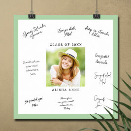 ANPASSAD FÄRG Foto Examen Signaturmeddelande Poster