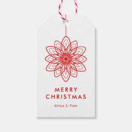 Anpassad färg Glad jul minimalistisk blomma Presentetikett