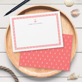 Anpassad färg Modern Klassisk Ankare Personlig Anteckningskort