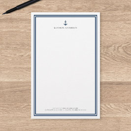 Anpassad färg Modern klassisk ankare Personlig Brevpapper