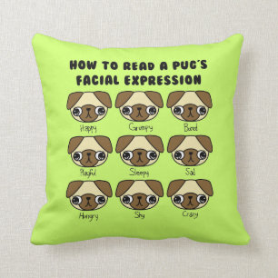 ANPASSAD FÄRG Söt Kawaii Tecknad Pug Rolig Kudde