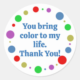 Anpassad färgfull omloppsbana, Tack Runt Klistermärke