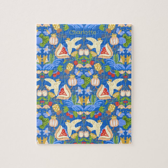 Anpassad, färglös, söt fruktig blommigt pussel (Vertikal)