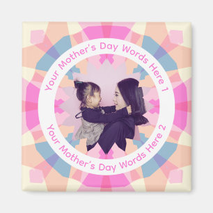 Anpassad Färgrik Funky Mors Dag Rosa Stjärna Foto Magnet