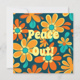 Anpassad färgrik hippie-stil Peace Out Groovy Julkort