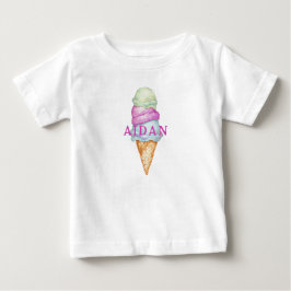Anpassad Färgrik Målad Glasskon Med Namn T Shirt