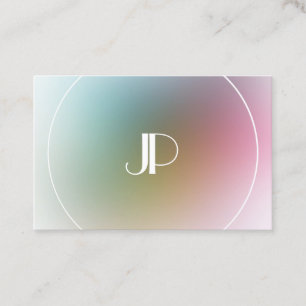 Anpassad Färgrik Mall Modern Elegant Monogram Visitkort