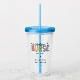 Anpassad Färgrik Sjuksköterska RN Examen Take Away Mugg