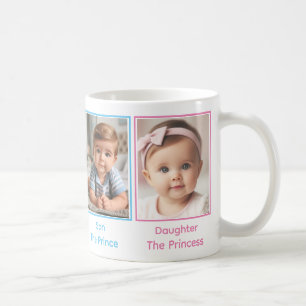 Anpassad färgstark fyra familjers fotosamling kaffemugg