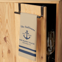 Anpassad Farmhouse Monogram Oatmeal Ankare