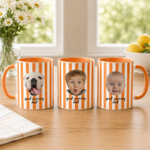 Anpassad Fars dag 3 Foto Baby Ansikte Orange