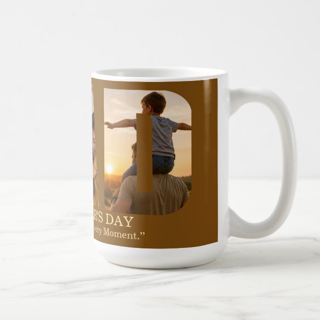 Anpassad Fars dag Foto Collage Kort Kaffemugg (Höger)