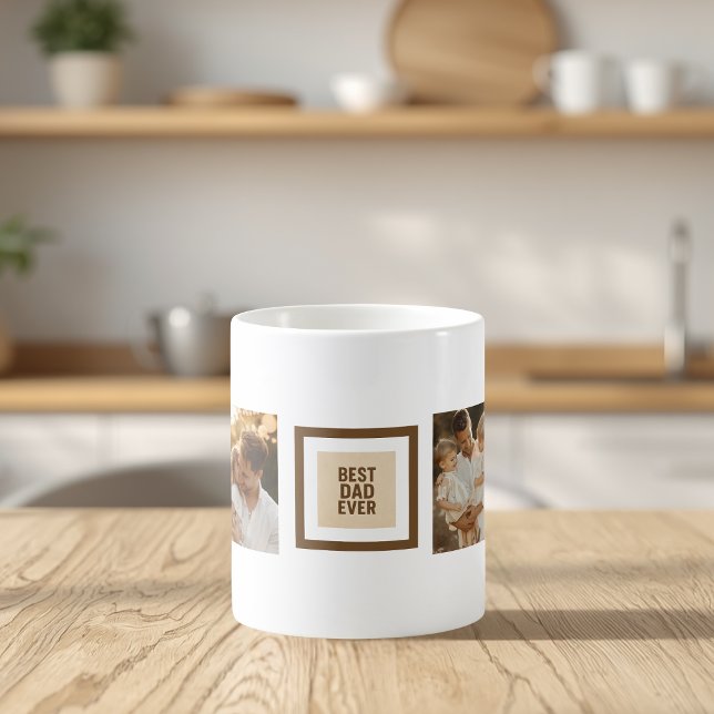 Anpassad Fars Dag-mugg med foton – “Bästa pappa" Kaffemugg (Skapare uppladdad)