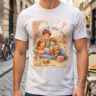 Anpassad Fars dag saga vattenfärg kärlek T Shirt