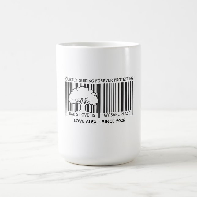 Anpassad Fars dag Streckkod Kaffe Mugg⁠ Magisk Mugg (Center)