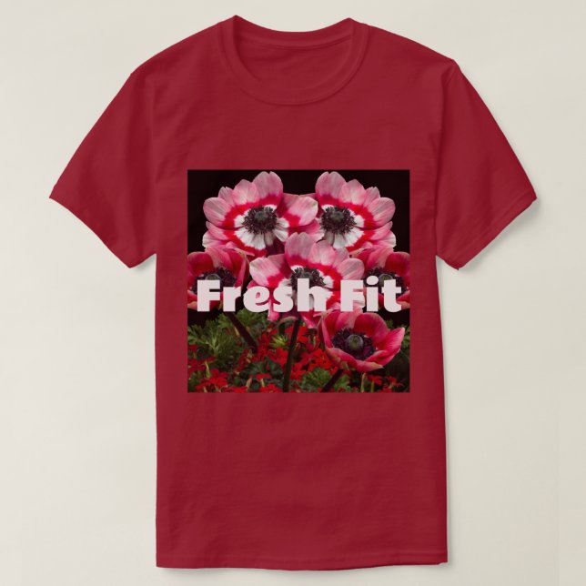 Anpassad färsk passform text vinröd färg mörka T-s T Shirt (Design framsida)