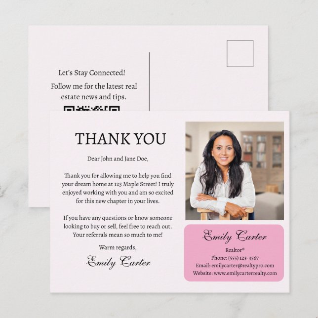 Anpassad Fastighets Tacksamhet Vykort (Fram/baksida)