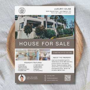 Anpassad Fastighetsmäklare Realtor Marknadsföring Reklamblad