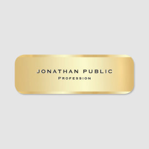 Anpassad Faux Guld Elegant Professionell Mall Namnbricka