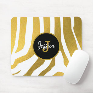 Anpassad Faux Guld Zebra tryck Rand Mönster Musmatta
