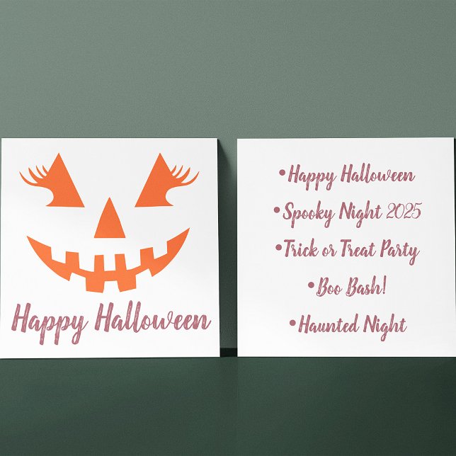 Anpassad feminil Jack O Lantern Pumpa Halloween Inbjudningar (Skapare uppladdad)